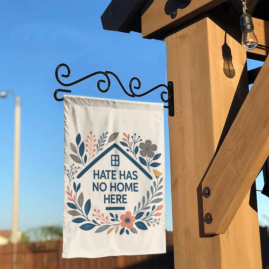 Hate Has No Home Here Garden Flag | Floral Boho House Yard Decor | Premium Weather-Resistant Polyester | Welcoming Front Porch Gift