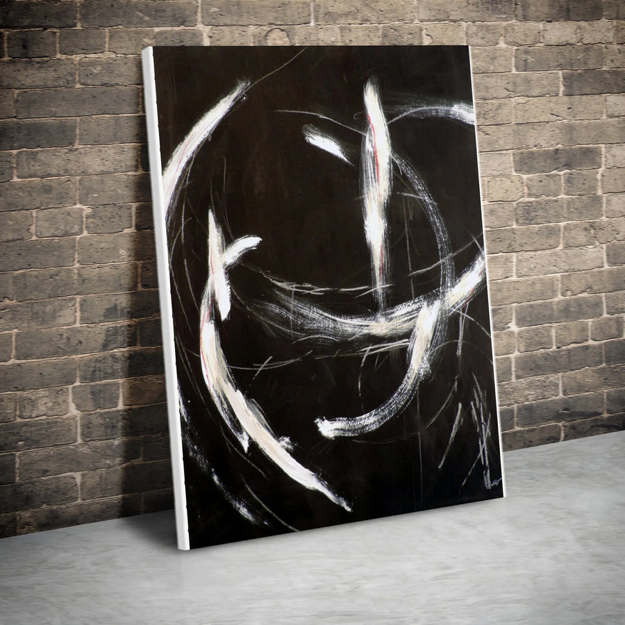 Minimalist Zen Canvas Art | Abstract Black and White Brush Stroke Painting | Premium Gallery Wrap Print | Modern Home Decor Gift