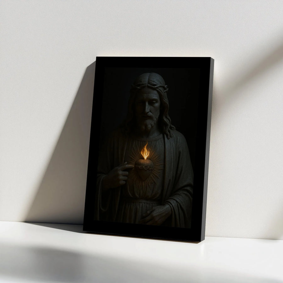Sacred Heart of Jesus Canvas Wall Art | Modern Christian Portrait Print | Premium Fade-Resistant Canvas | Religious Home Decor Gift for Christians