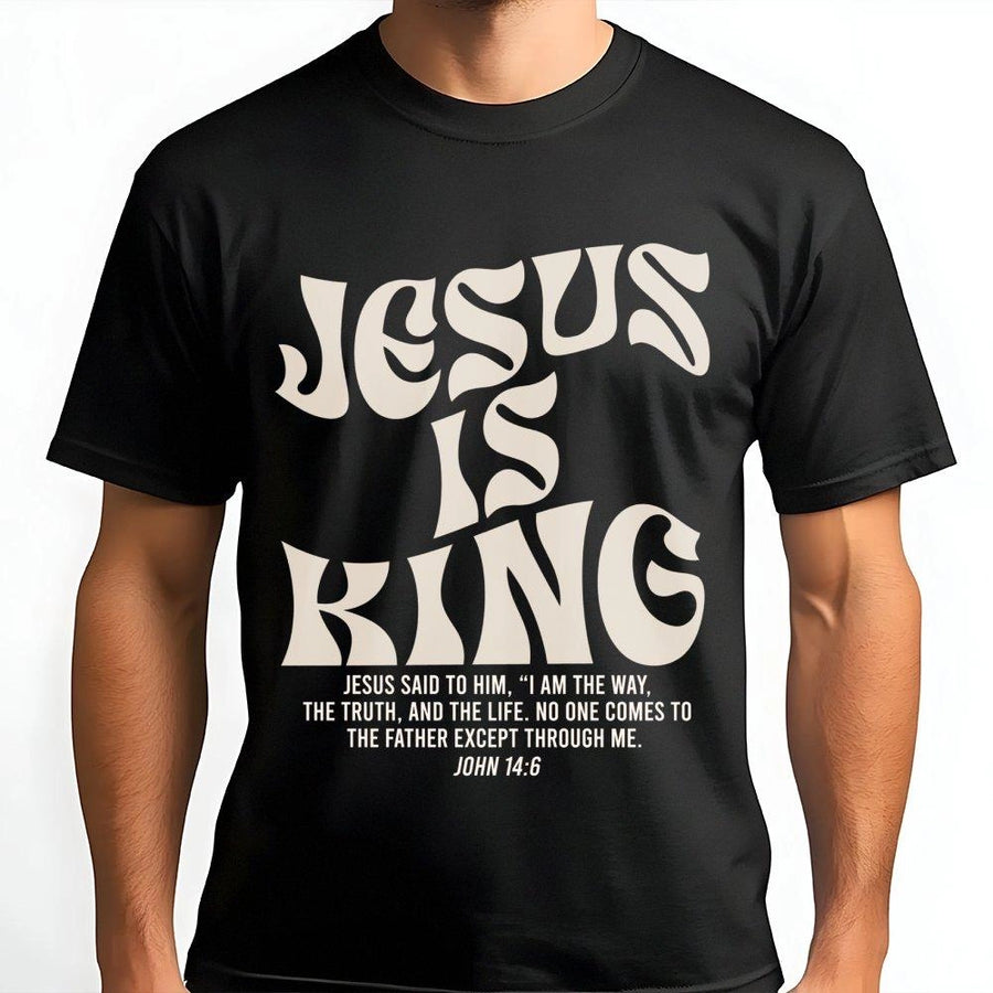 Jesus Is King T-Shirt | John 14:6 Bible Verse Graphic | Premium 100% Cotton Christian Apparel | Faith-Based Religious Gift for Men and Women