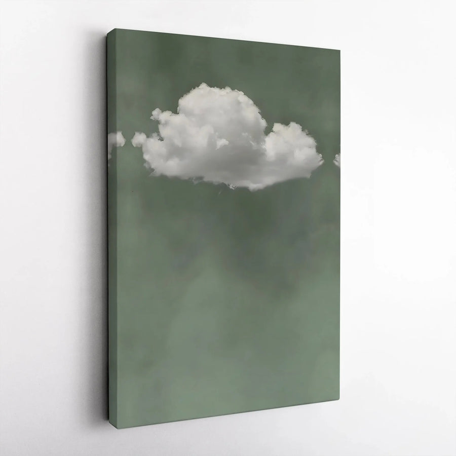 Minimalist Cloud Wall Art | Sage Green Abstract Canvas Print | Premium Gallery Wrap Decor | Modern Living Room Gift