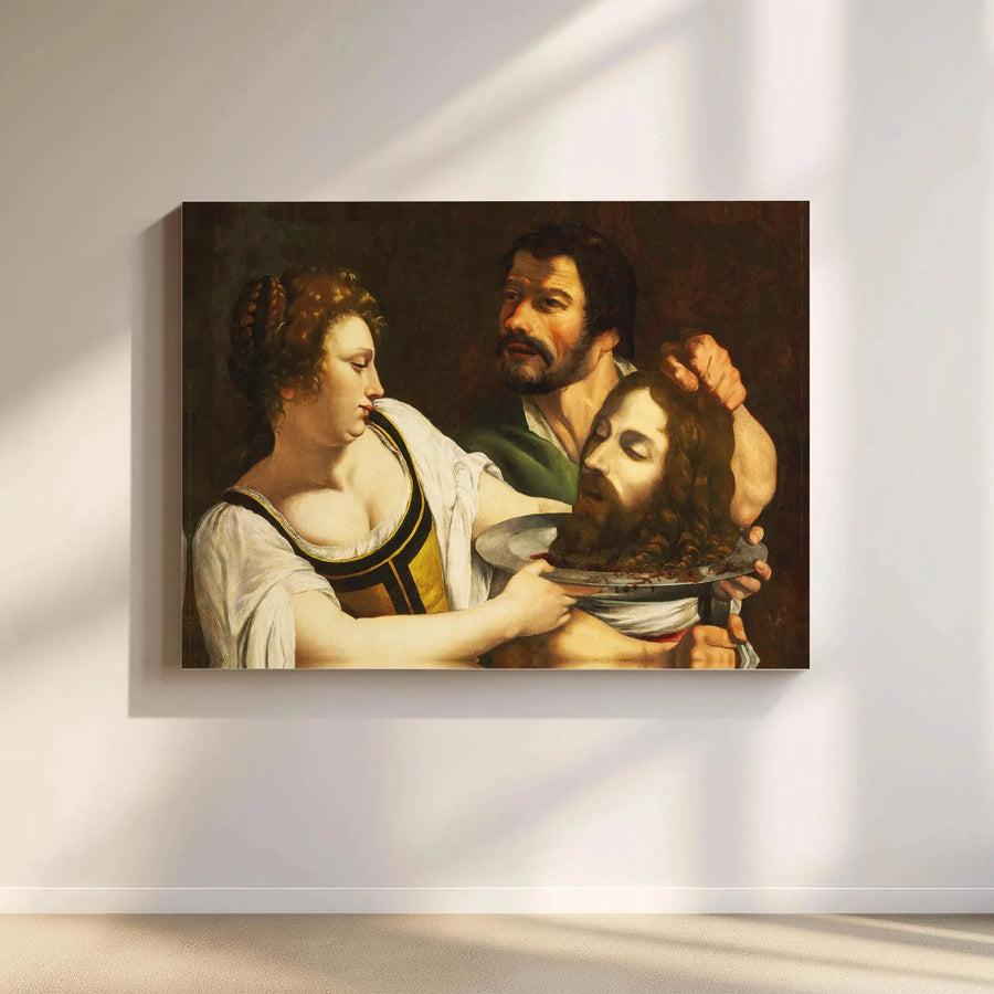 Baroque Art Canvas Print | Salome with the Head of John the Baptist | Premium Fade-Resistant Gallery Wrap | Collector's Religious Wall Art Decor