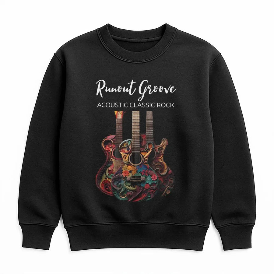 Acoustic Guitar Sweatshirt | Ornate Floral Music Graphic | Premium Cotton Blend | Gift For Musician Guitarist