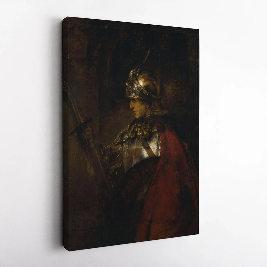 Rembrandt Man in Armour Canvas Print | Classical Knight Wall Art | Gallery Quality Fade-Resistant | Home Decor Gift for History Buffs