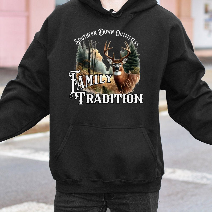 Hunting Hoodie | Majestic Whitetail Buck Graphic | Premium Cotton Blend | Gift For Deer Hunters And Family Tradition Lovers