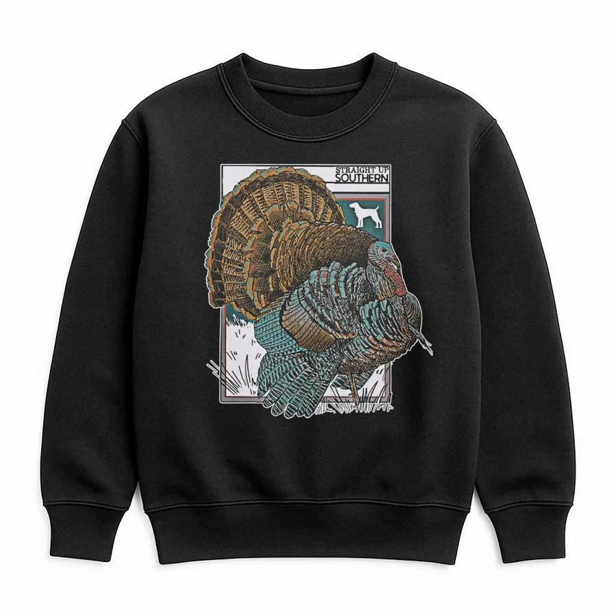 Wild Turkey Sweatshirt | Retro Southern Hunting Graphic | Premium Cotton Blend | Nature Lover Wildlife Gift For Hunters
