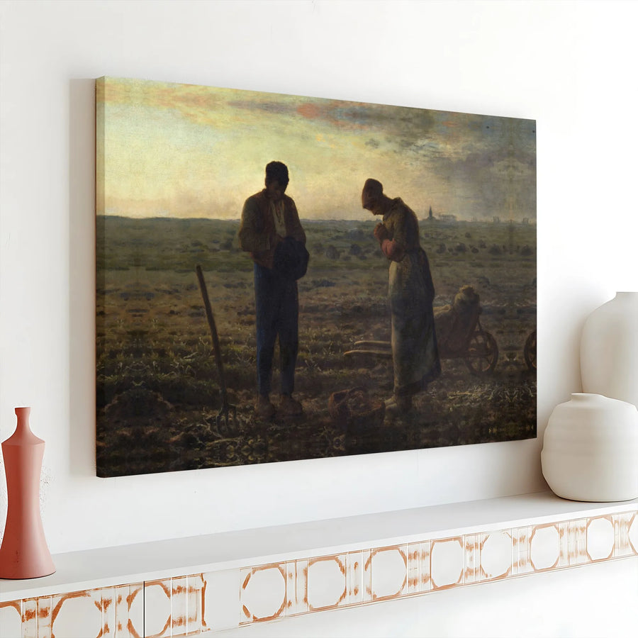 The Angelus by Jean-François Millet | Classic Realism Wall Art | Premium Gallery-Wrapped Canvas | Fine Art Decor for Home or Office