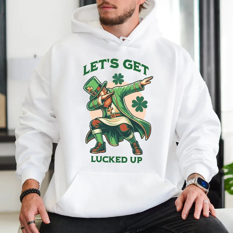 Funny St Patricks Day Hoodie | Dabbing Leprechaun Graphic Sweatshirt | Premium Cotton Blend | Irish Pub Crawl Gift for Men & Women
