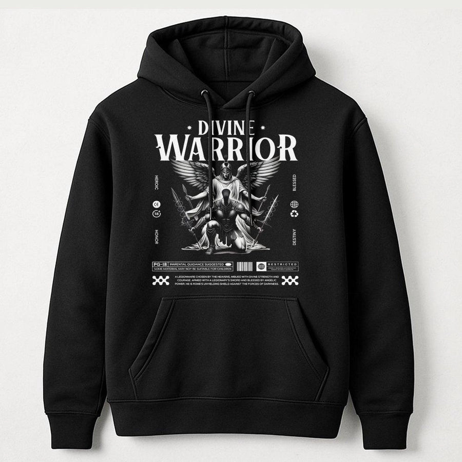 Divine Warrior Angel Hoodie | Roman Legionary Aesthetic Streetwear | Premium Cotton Blend | Gift For Mythology Lovers And Gothic Fashion Fans
