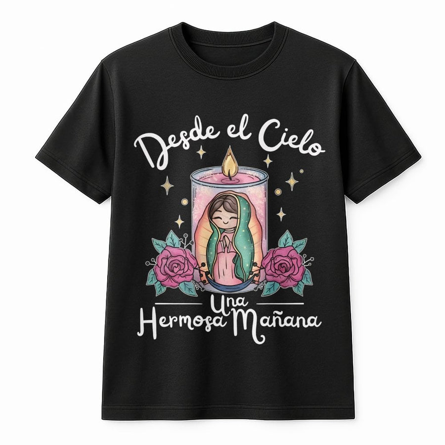 Our Lady of Guadalupe T-Shirt | Desde El Cielo Art Design | Premium Cotton Catholic Apparel | Religious Gift for Women and Men