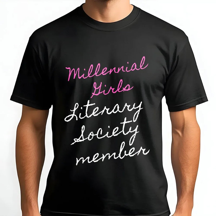 Literary Society T-Shirt | Millennial Girls Book Club Design | Premium Cotton-Blend Pullover | Gift for Readers and Book Lovers