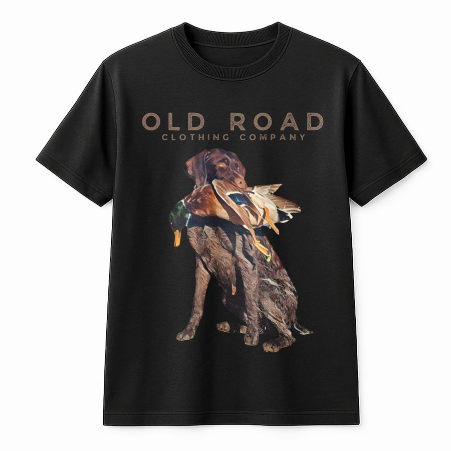 German Wirehaired Pointer T-Shirt | Duck Hunting Bird Dog Graphic | Premium 100% Cotton Tee | Gift for Hunter & Outdoorsman