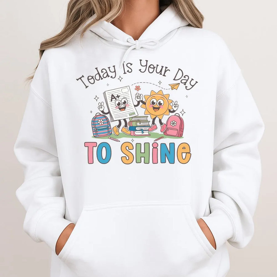 Testing Day Teacher Shirt | Retro Motivational 'To Shine' Graphic | Soft Cotton Tee | State Testing Gift for Teacher Team