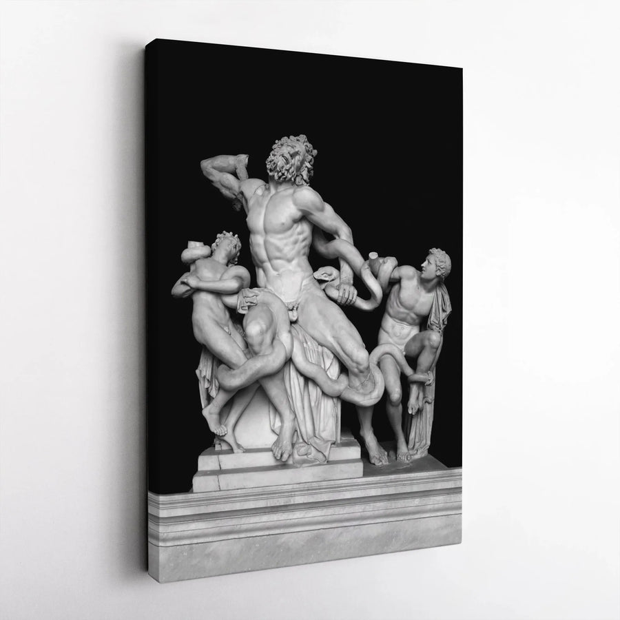 Laocoön And His Sons Statue Canvas Print | Classic Greek Mythology Wall Art | Premium Gallery-Wrapped Stretched Canvas | Academic Home Office Decor