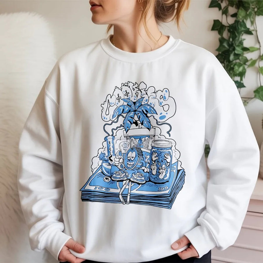 Money Tree Graphic Sweatshirt | Urban Streetwear Aesthetic | Premium Cotton Blend | Unisex Casual Gift for Him