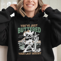 Cowboy Cat Hoodie | Funny Western Desert Graphic Print | Premium Cotton Blend | Gift for Cat Lovers & Western Fans