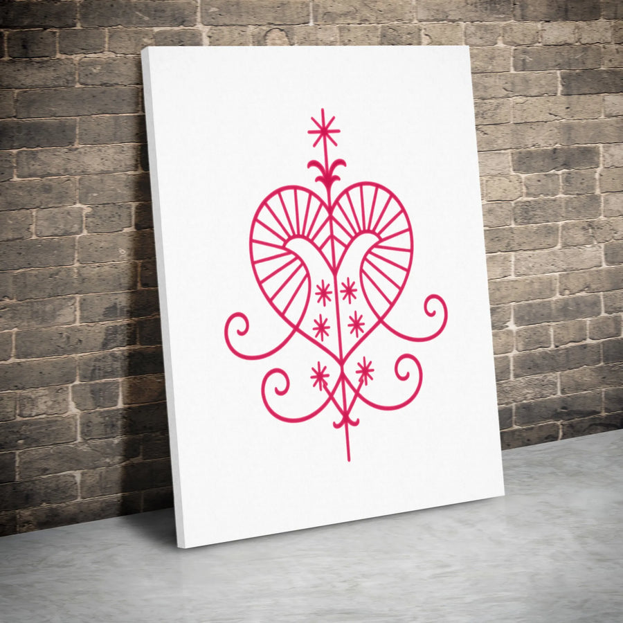 Erzulie Freda Veve Canvas Print | Haitian Vodou Sacred Symbol Wall Art | Premium Gallery-Wrapped 1.25" Profile | Spiritual Home & Office Decor