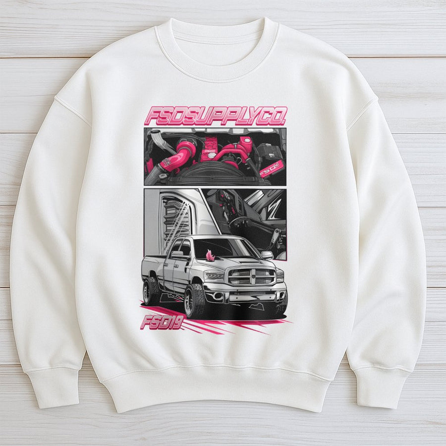 Diesel Truck Sweatshirt | Turbo Engine & Dually Pickup Graphic | Premium Cotton Blend | Gift for Trucker Mechanic Enthusiasts