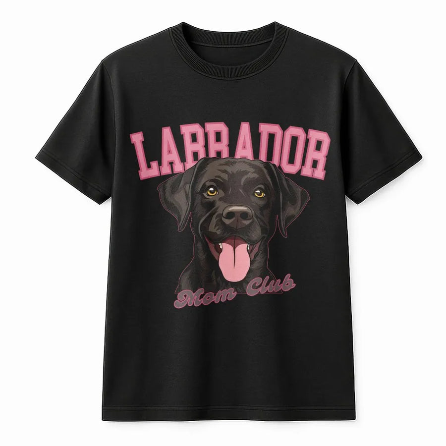 Labrador Mom Club T-Shirt | Chocolate Lab Dog Lover Graphic Tee | Premium 100% Cotton Unisex Apparel | Perfect Gift for Dog Owners