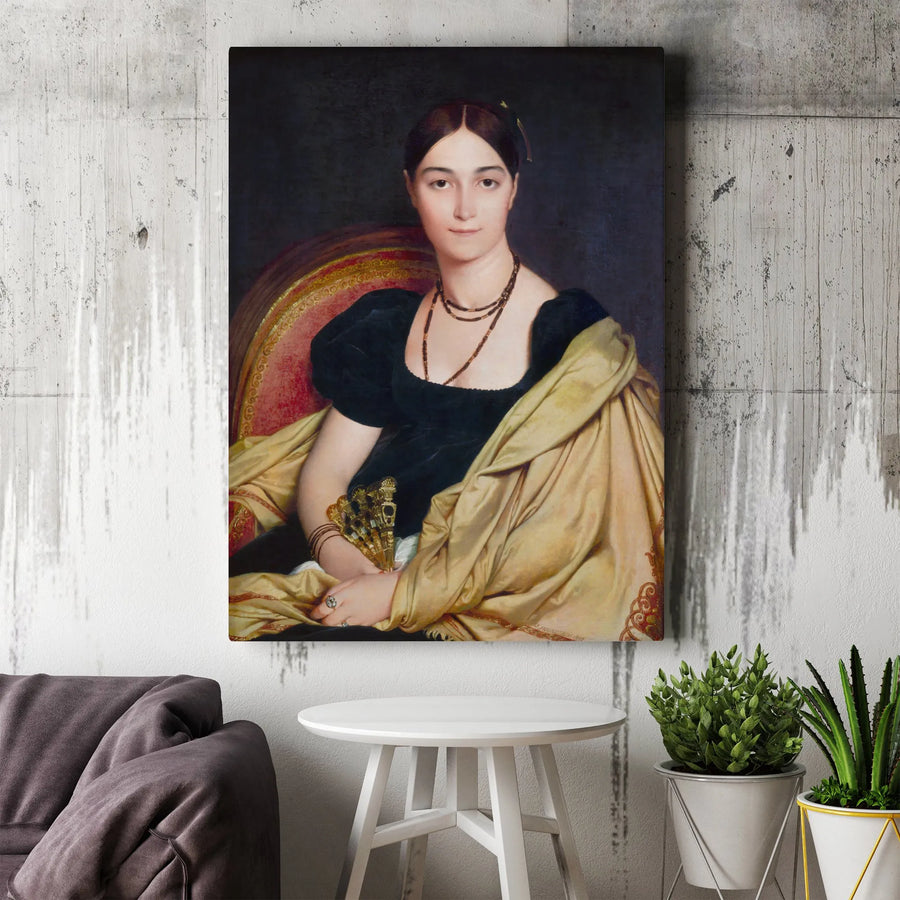 Portrait of Madame de Senonnes Canvas Print | Ingres Vintage Neoclassical Painting | Premium Gallery Wrap | Classic Home Decor Gift for Art Lover