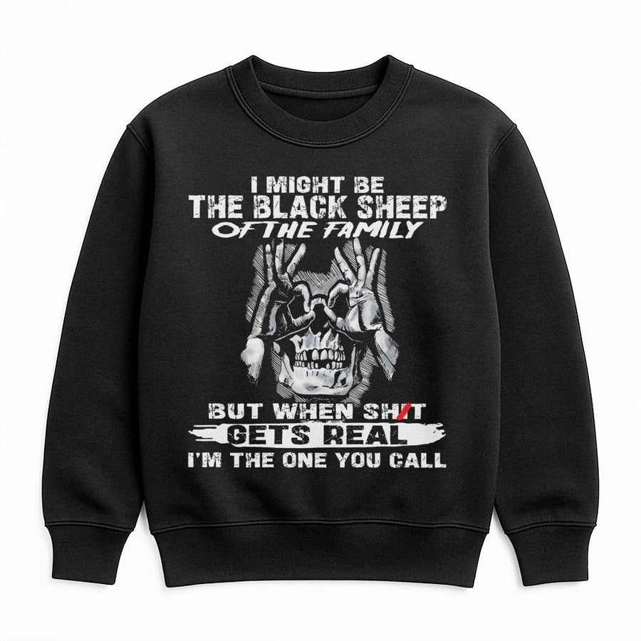 Black Sheep Family Sweatshirt | Skull Graphic Quote Print | Premium Cotton Blend | Rebel Unisex Gift for Men and Women