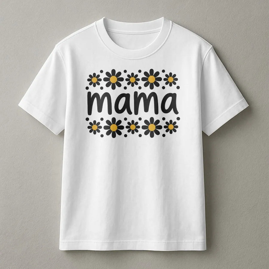 Floral Mama T-Shirt | Cute Daisy Graphic Crewneck | Premium Soft Cotton Blend | Mother's Day Gift for New Mom