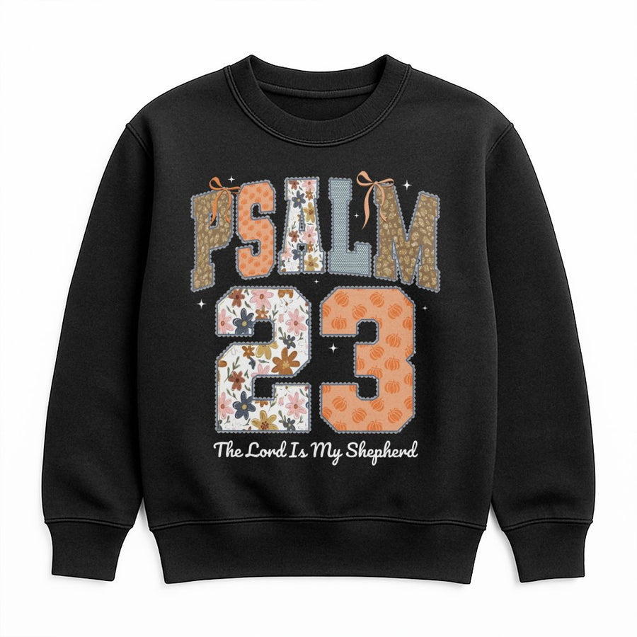 Psalm 23 Sweatshirt | The Lord Is My Shepherd Fall Aesthetic | Cozy Cotton Blend Apparel | Christian Faith Gift for Her & Him