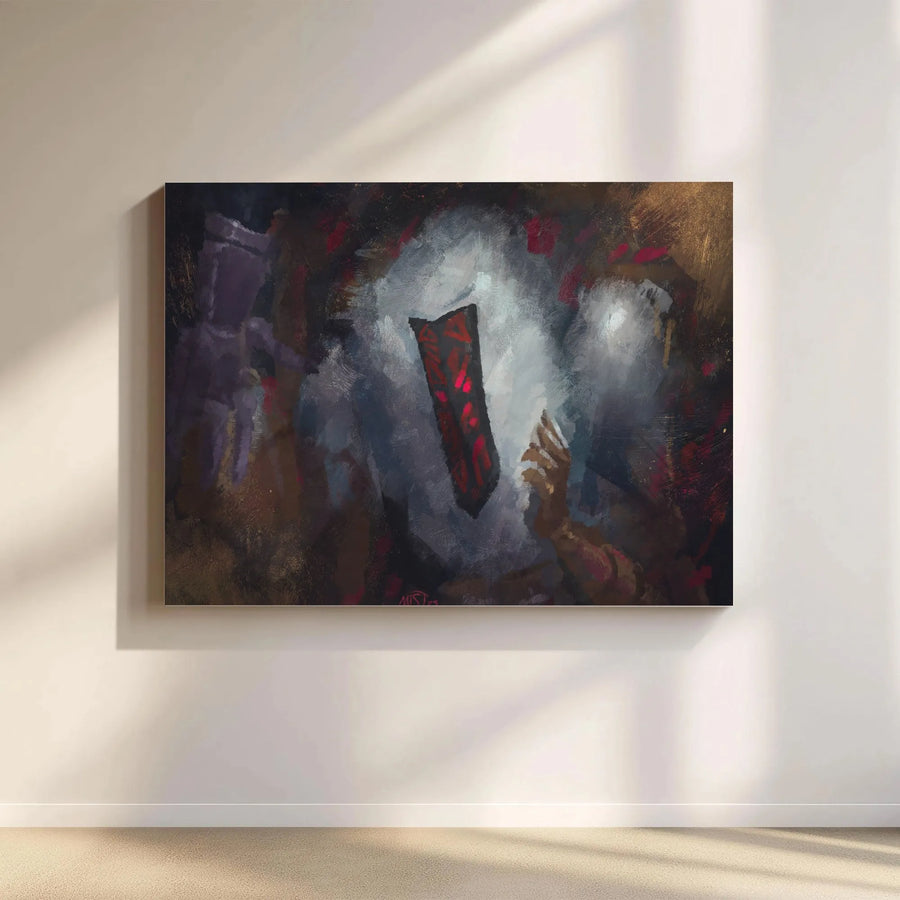Abstract Monolith Canvas Print | Mystical Floating Relic Painting | Premium Thick Gallery Canvas | Collector's Gift for Sci-Fi & Fantasy Fans