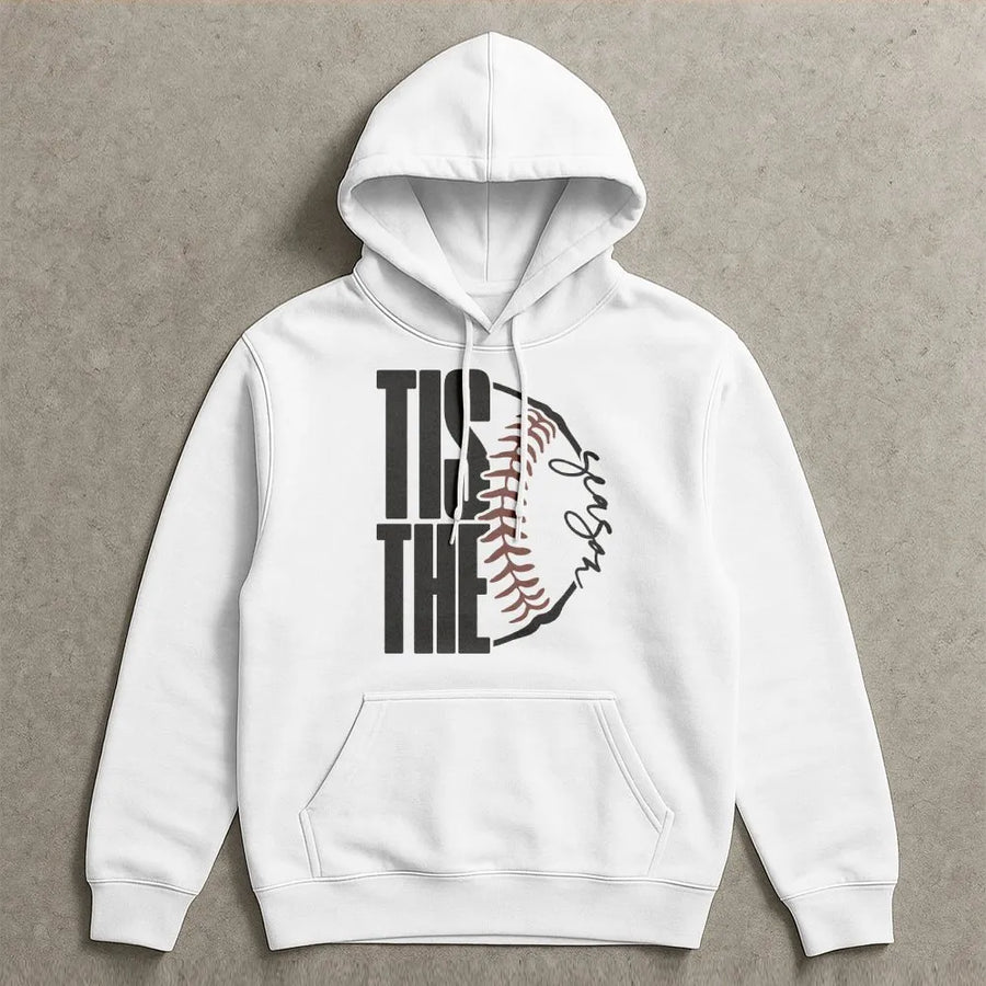 Baseball Mom Hoodie | Tis The Season Game Day Graphic | Premium Soft Cotton Tee | Gift for Sports Mom