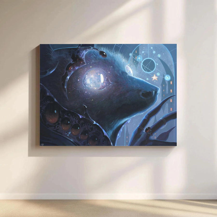 Cosmic Stargazer Animal Canvas | Galaxy Eye Fantasy Art Print | Premium Thick Gallery Canvas | Collector's Gift for Sci-Fi Fan