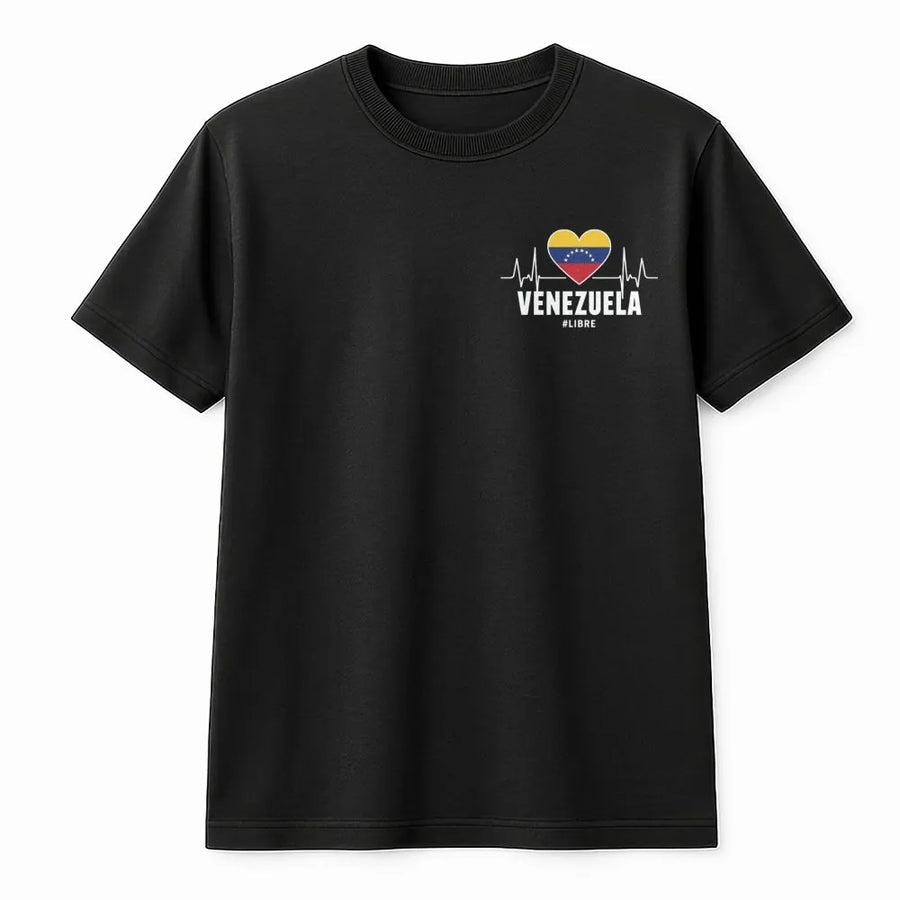 Venezuela Heartbeat T-Shirt | Venezuela Libre Flag Design | Premium Soft Cotton | Patriot Gift for Venezuelans