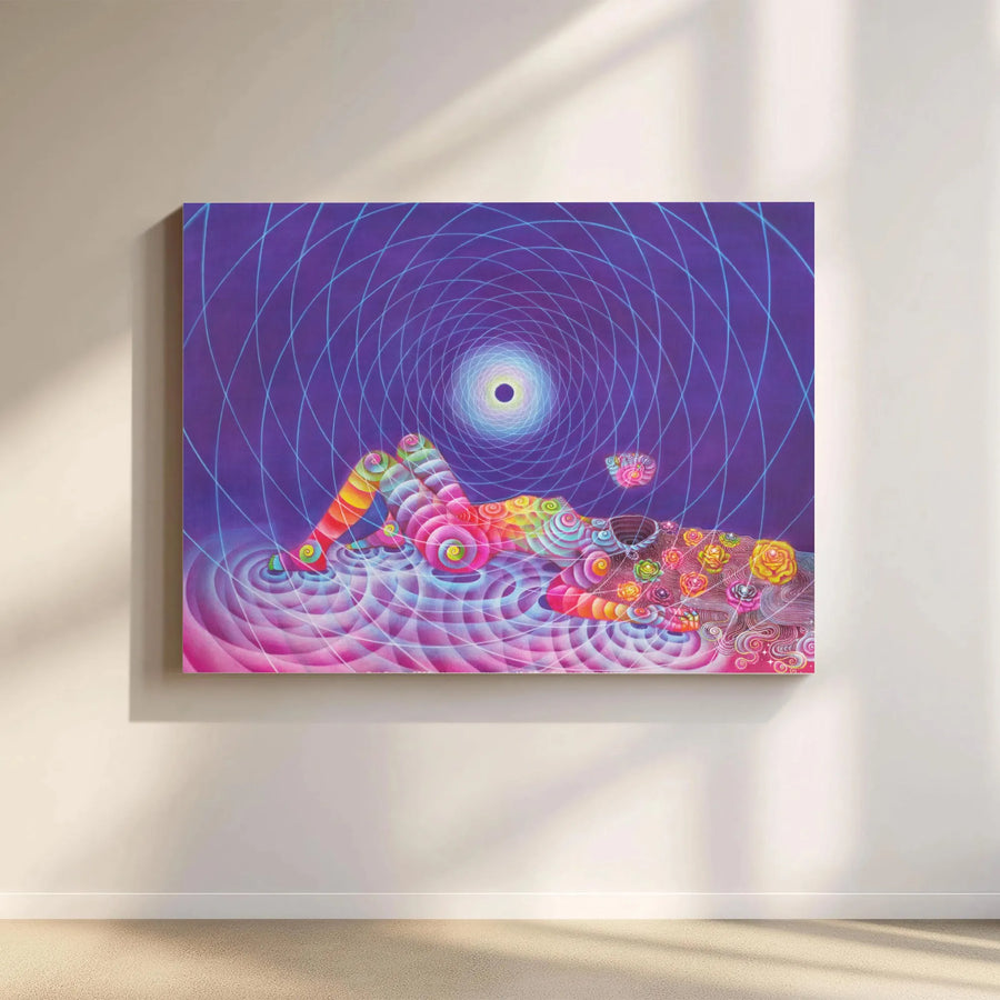 Psychedelic Goddess Canvas Print | Vibrant Cosmic Energy Painting | Premium Fade-Resistant Canvas | Spiritual Home Decor Gift
