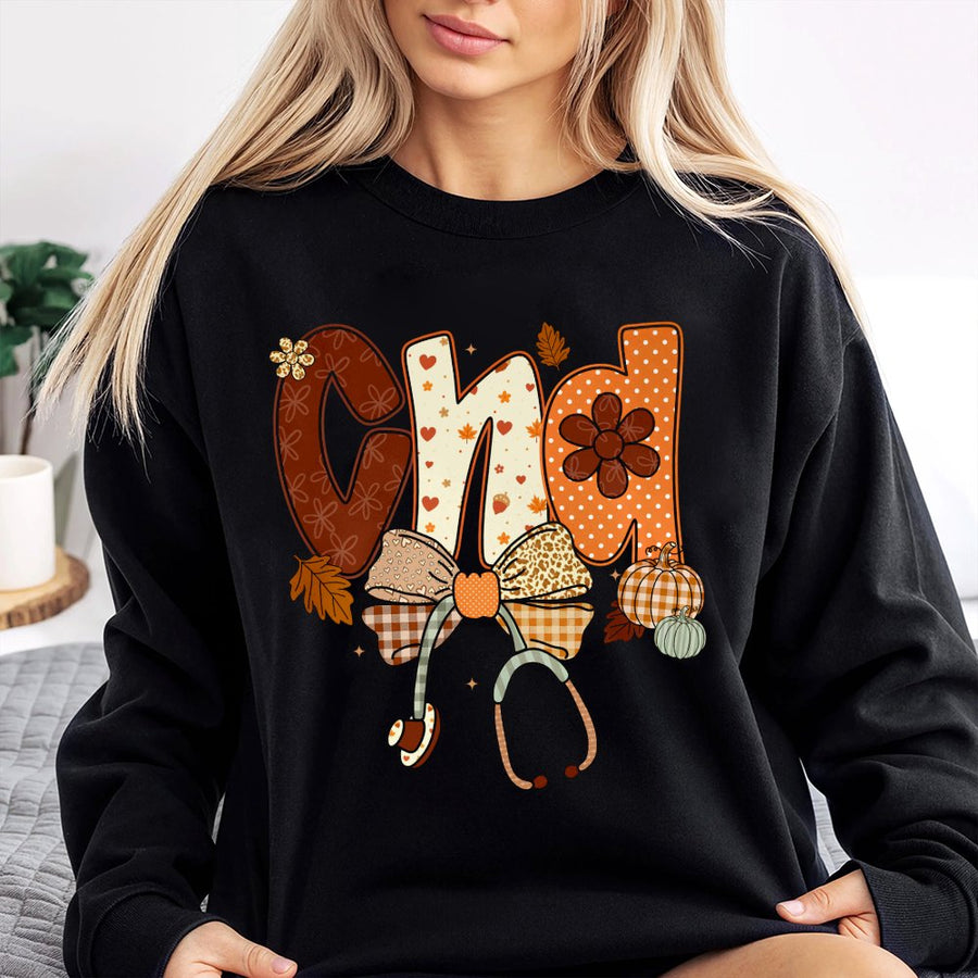CNA Fall Sweatshirt | Aesthetic Pumpkin Nurse Design | Premium Cotton Blend | Gift For Nurses And Nursing Assistants