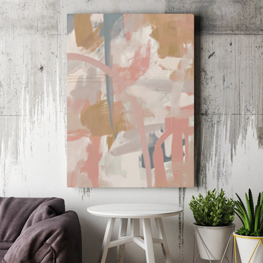 Abstract Canvas Wall Art | Spring Shadows Painterly Abstract Print | Premium Gallery Wrapped Canvas | Modern Wall Decor for Living Room
