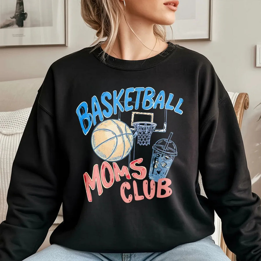 Basketball Mom Sweatshirt | Gameday Doodle Graphic | Soft Cozy Crewneck | Proud Basketball Parent Gift