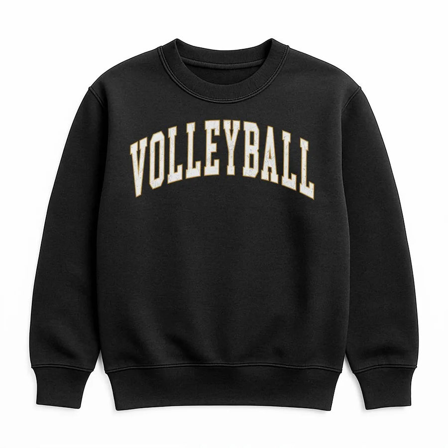 Volleyball Sweatshirt | Vintage Varsity Graphic Print | Premium Cotton Blend | Unisex Athletic Gift for Volleyball Players and Fans