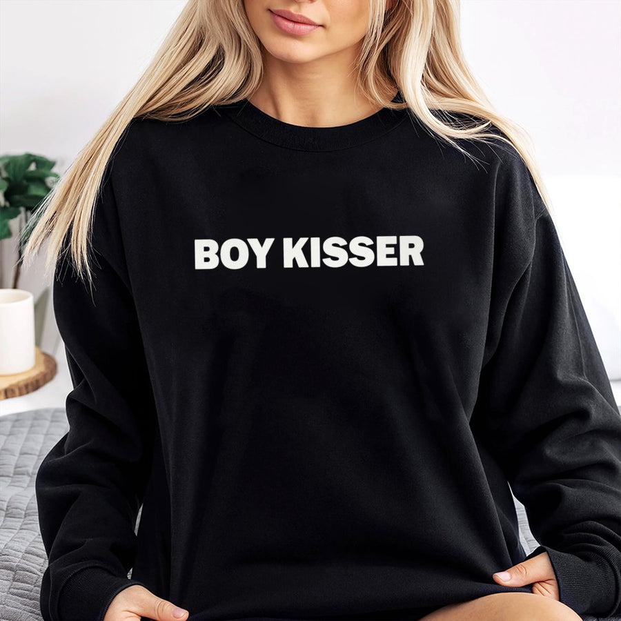 Boy Kisser Sweatshirt | Funny Meme Graphic Pullover | Soft Cotton Blend | Gay Pride Gift for Him and Her