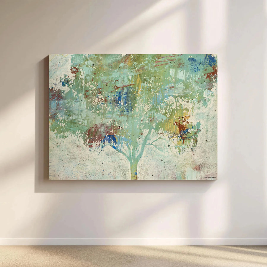 Abstract Tree Canvas Wall Art | Textured Painterly Landscape Print | Premium 1.25" Thick Canvas | Modern Living Room & Office Decor Gift