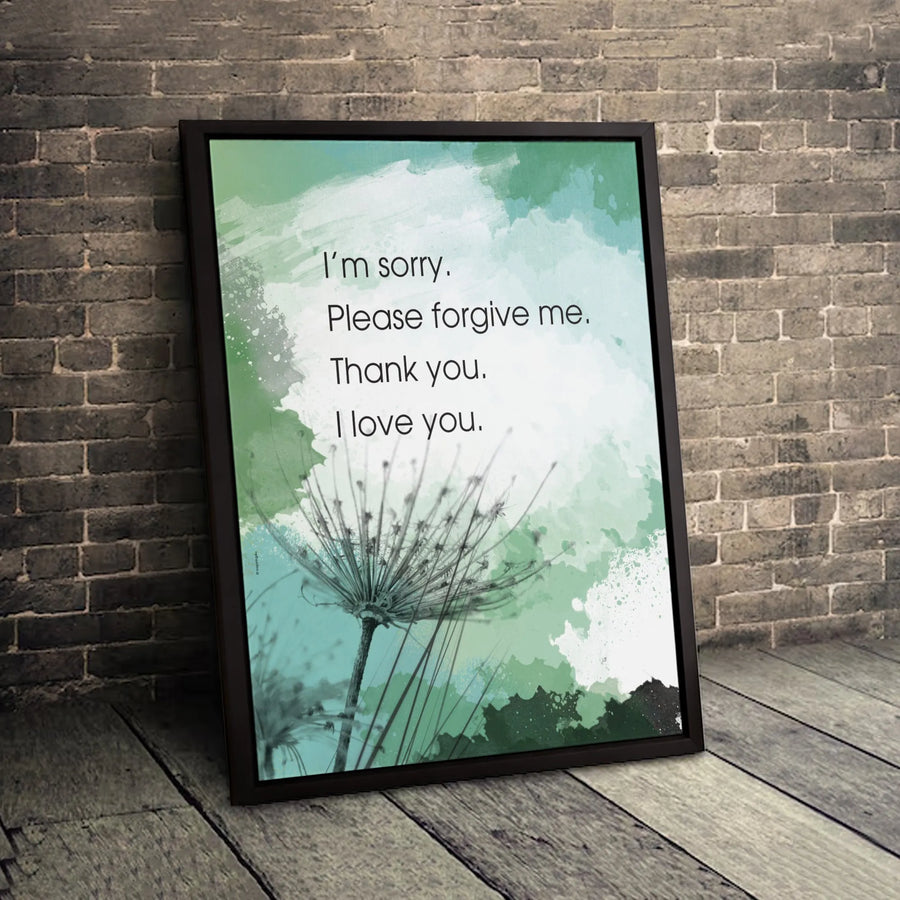 Ho'oponopono Canvas Wall Art | Inspirational Healing Quote Print | Premium Gallery Wrap Decor | Mindfulness Spiritual Home Gift for Meditation