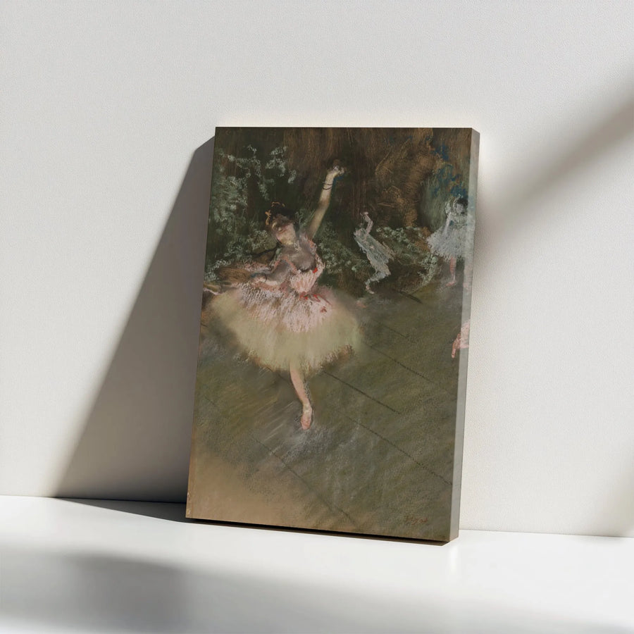Degas The Star Ballerina Vertical Canvas | L'Étoile Impressionist Painting Reproduction | Premium Frameless Print | Collector's Home Decor Gift for Art Lovers