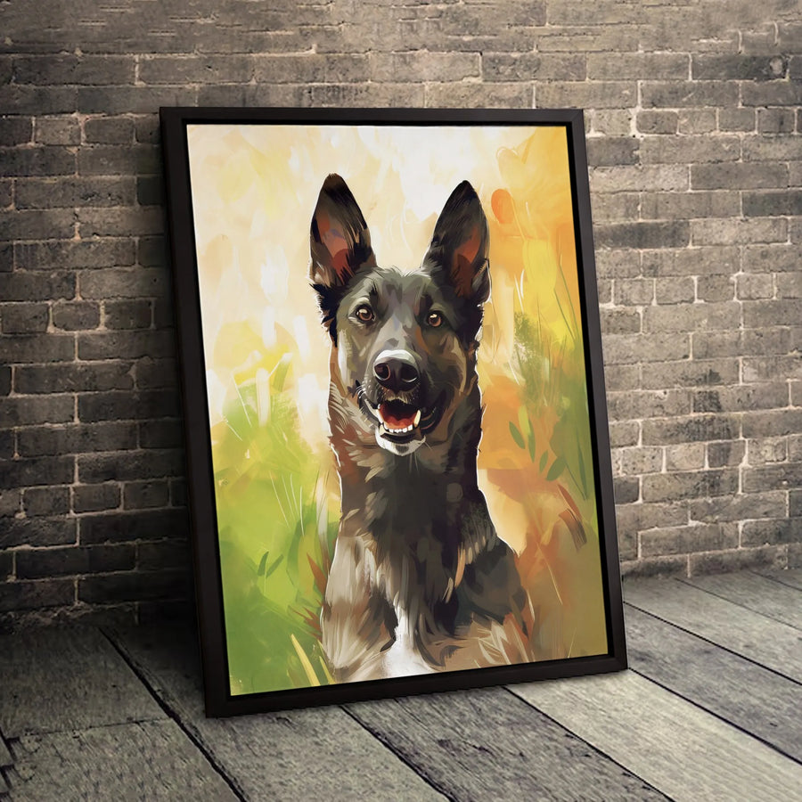 German Shepherd Dog Wall Art | Painterly Portrait Canvas Print | Premium Gallery-Wrapped Decor | Dog Lover Gift for Home Office