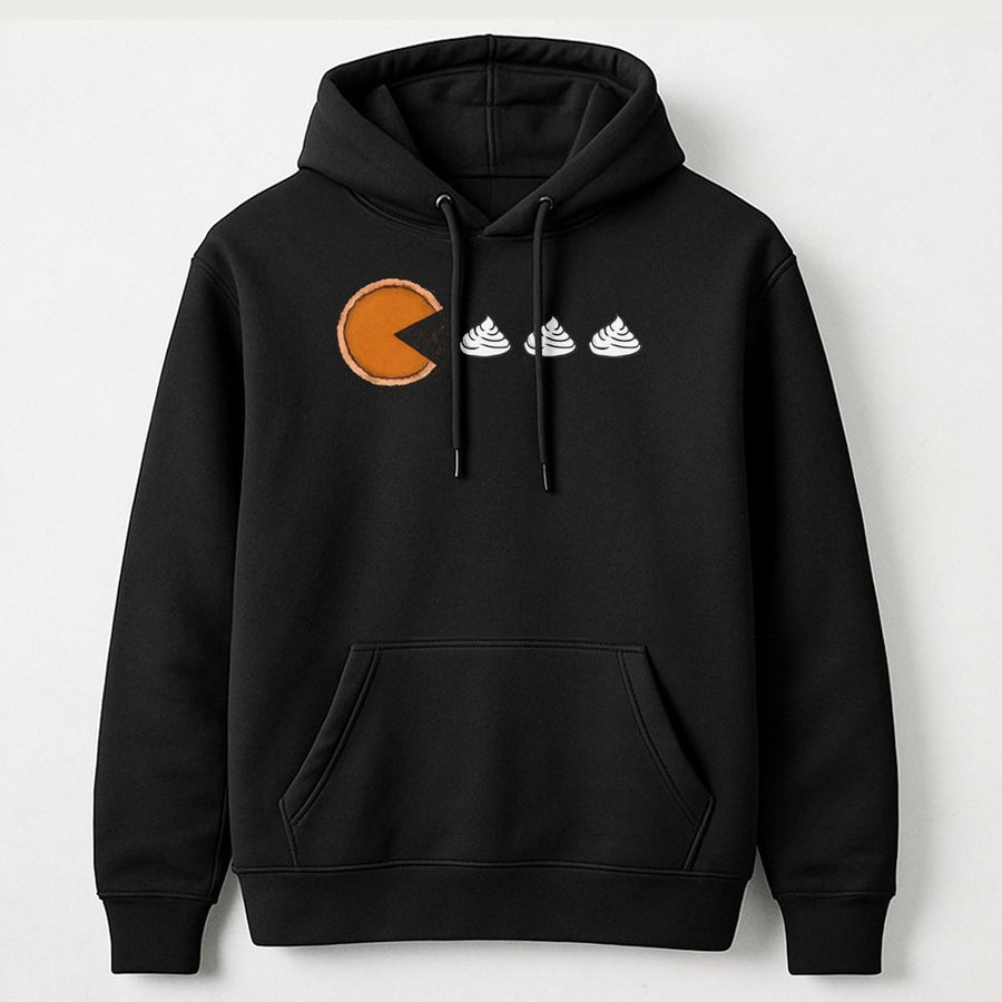 Pumpkin Pie Hoodie | Funny Retro Gaming Graphic | Premium Cotton Blend | Thanksgiving Gift for Foodies and Gamers
