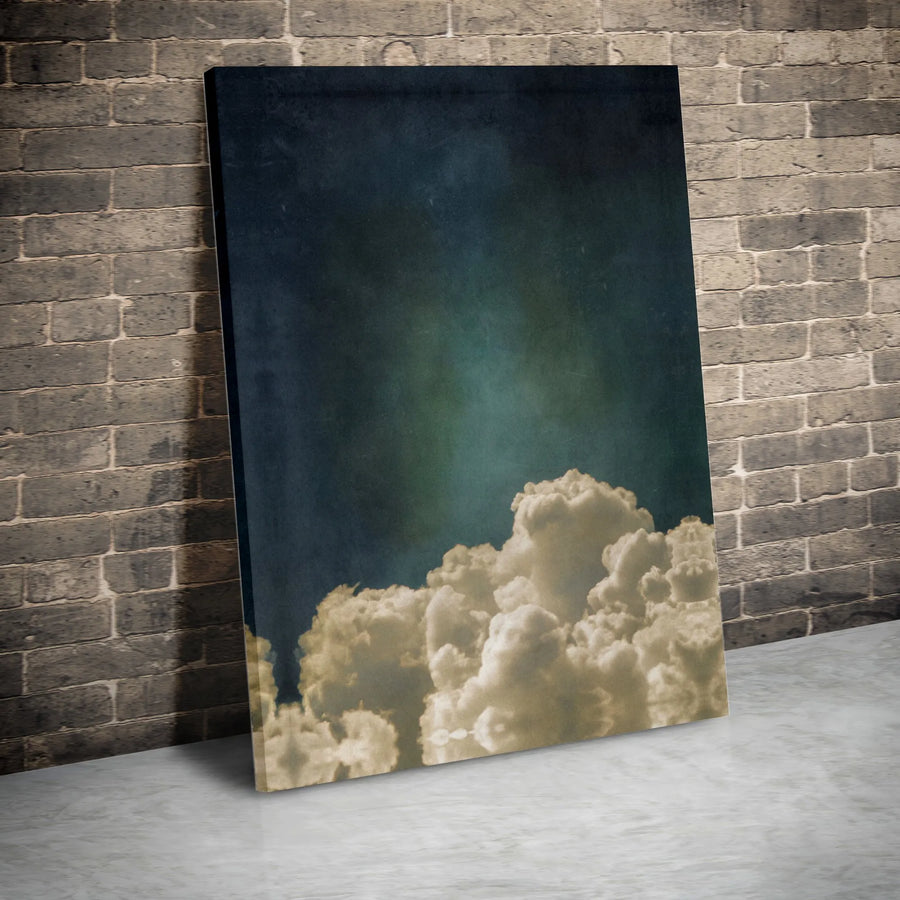 Moody Cloud Wall Art | Textured Grunge Sky Painting | Premium Thick Gallery Canvas | Modern Home & Office Decor Gift