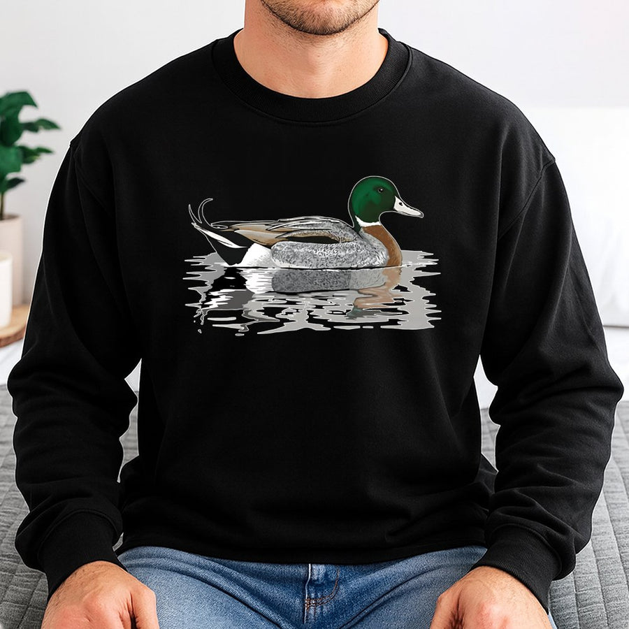 Mallard Duck Sweatshirt | Realistic Waterfowl Hunting Graphic | Premium Cotton Blend | Gift For Duck Hunters And Outdoor Enthusiasts