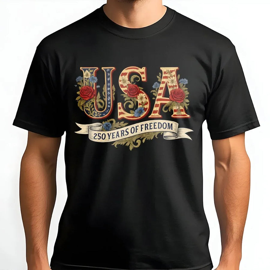 USA 250th Anniversary T-Shirt | 1776-2026 Patriotic Flag Graphic | Premium Cotton Unisex Tee | Independence Day Gift for Americans