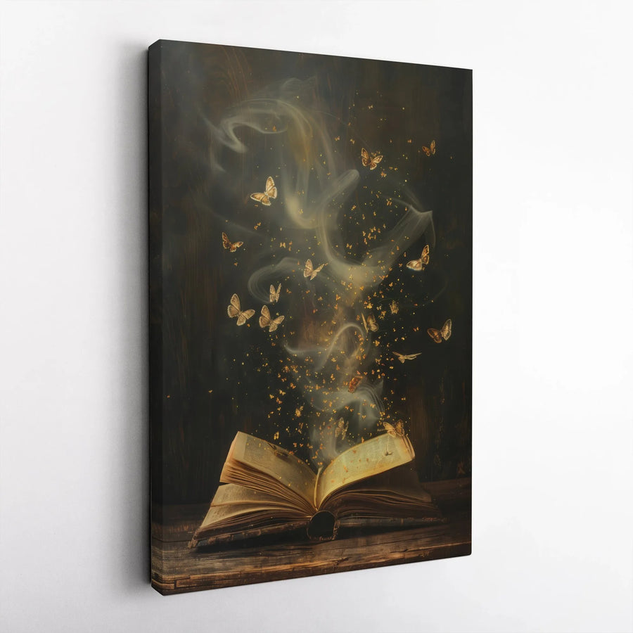 Magical Butterfly Open Book Canvas | Enchanted Library Wall Art | Premium Fade-Resistant Print | Whimsical Home Decor Gift