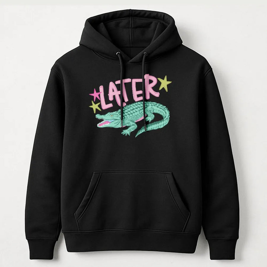 Later Gator Hoodie | Funny Retro Alligator Graphic Tee | Soft 100% Cotton | Summer Vacation Gift for Women