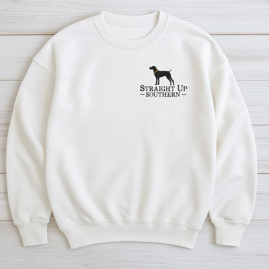 Black Lab Sweatshirt | Straight Up Southern Dog Design | Premium Cotton Blend | Unisex Gift for Dog Lovers and Hunters