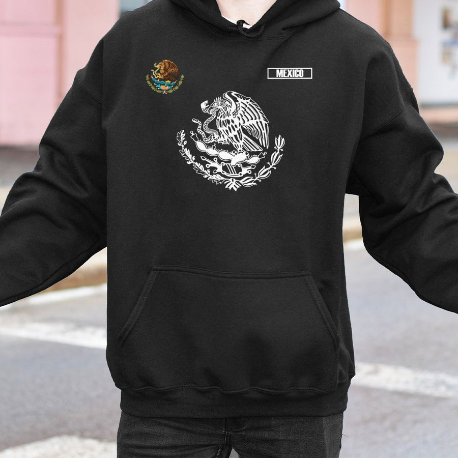 Mexico Eagle Flag Hoodie | Mexican Heritage Graphic Print | Premium Cotton-Blend Pullover | Patriotic Gift for Men and Women