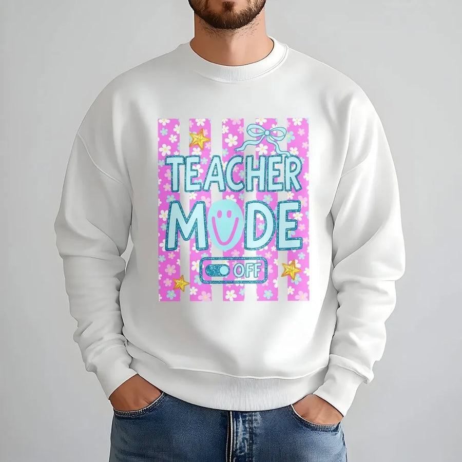 Teacher Mode Off Shirt | Cute Retro Summer Break Design | Soft Cotton Comfort Colors Tee | End of Year Gift for Teachers
